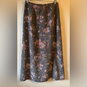 Vintage Casual Corner 100% Silk Floral Maxi Skirt